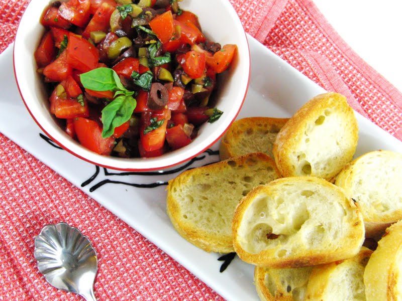 Curly Girl Kitchen Tomato Olive Bruschetta