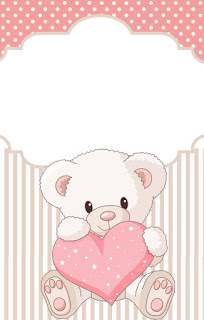 Kit de Osita Bebé con Corazón Rosa para Imprimir Gratis. Kit de Osita Bebé con Corazón Rosa para Imprimir Gratis.
