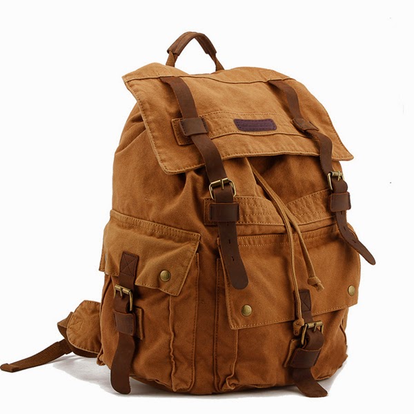 7 sacs à dos vintage en toile et cuir, solides et intemporels