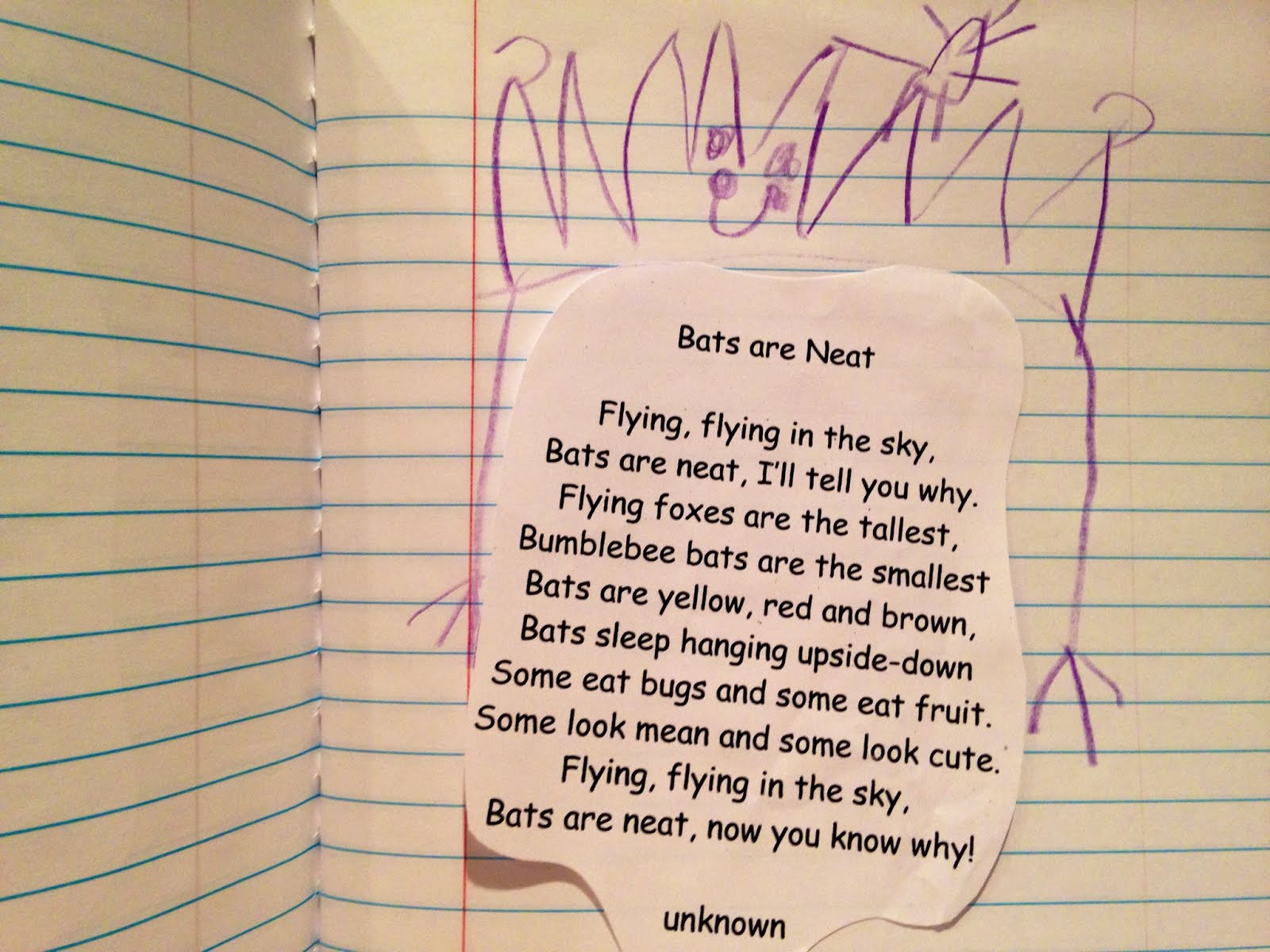 Good Morning Babycat: Coco's favorite poem from her poetry notebook