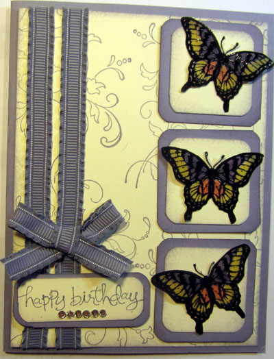 Crafty Maria's Stamping World: Butterfly Birthday - Sketch Frenzy Friday