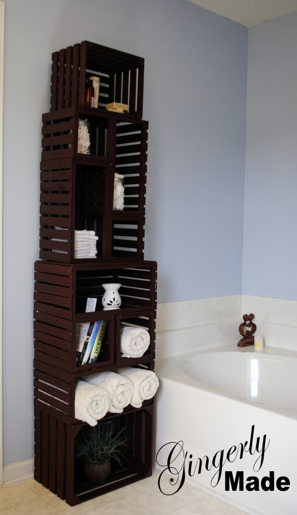 Someday Crafts Wooden Crate Linen Closet
