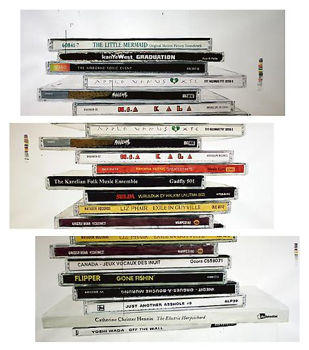 Dave Muller Muller Family Car Listening Stack (from Frances down to Dave), 2011 acrylic on paper 3 parts, 91.4 x 228.6 cm each Dave Muller Muller Family Car Listening Stack (from Frances down to Dave), 2011 acrylic on paper 3 parts, 91.4 x 228.6 cm each