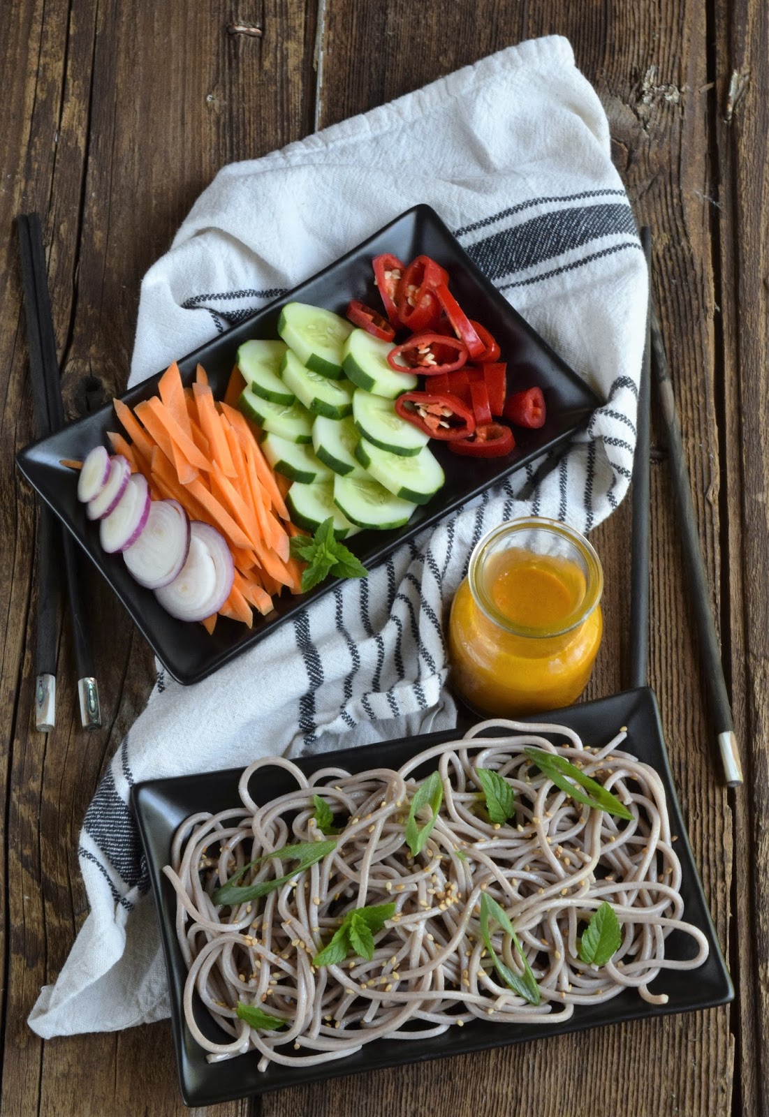 Becki Melvie Cold Buckwheat Sesame Noodles & CSA Veg with Carrot