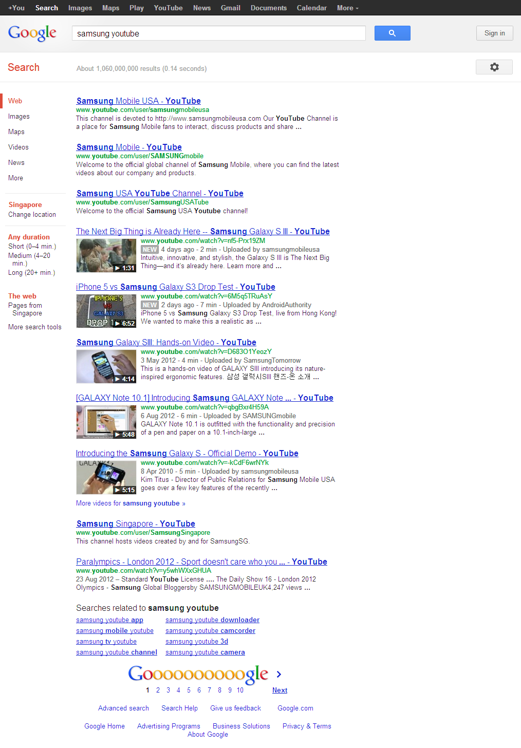 Failed SERPs Google's entire SERP has only YouTube results this may