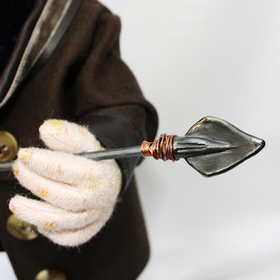 Lampwork Glass arrowhead Edgar ooak art doll Edgar ooak art doll