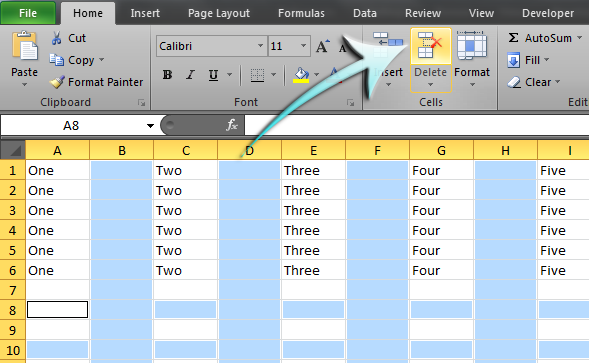 Cara Cepat Dan Mudah Menghapus Baris dan Kolom Kosong pada Excel Cara Cepat Dan Mudah Menghapus Baris dan Kolom Kosong pada Excel
