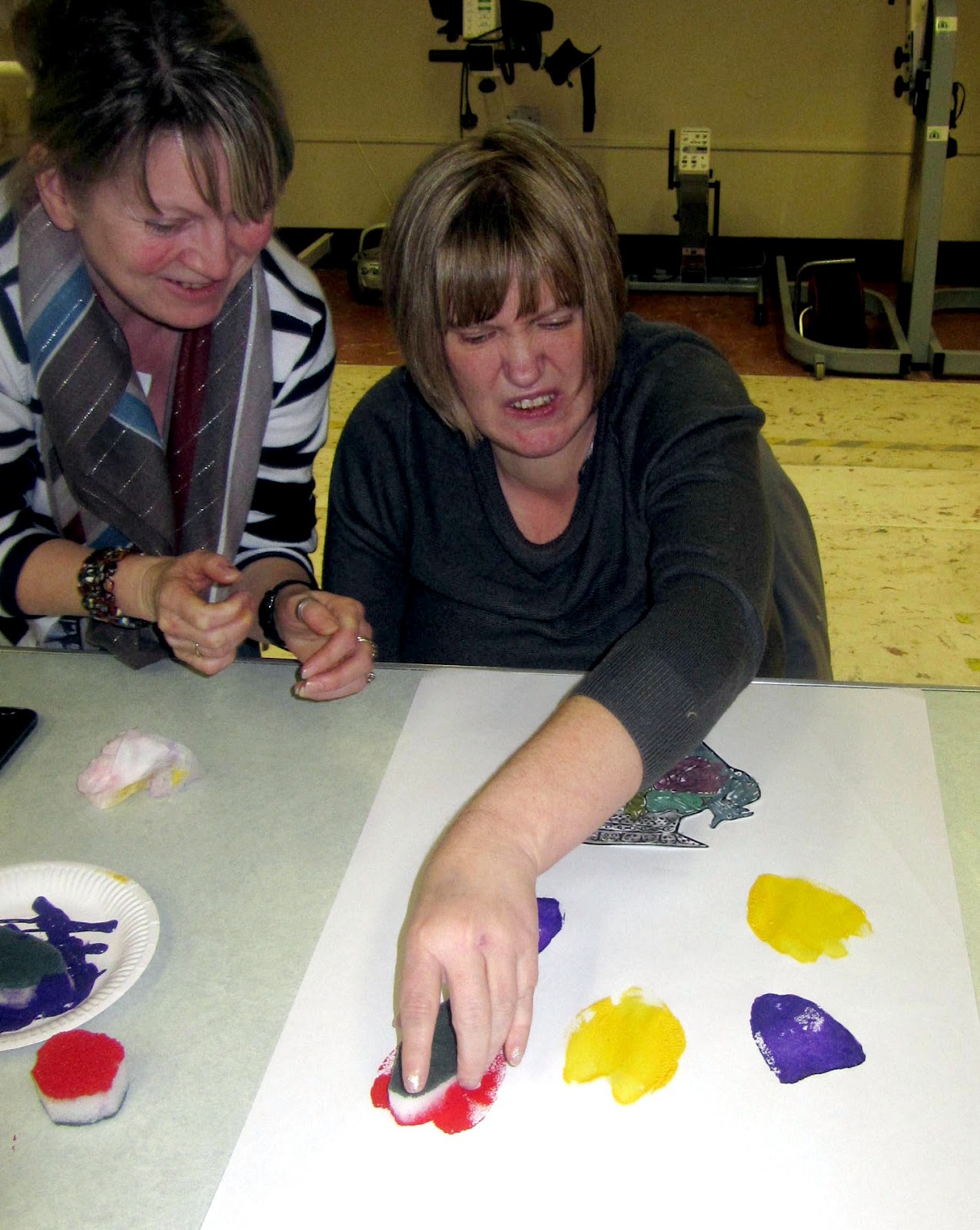 adaptive art Sponge Print Flowers