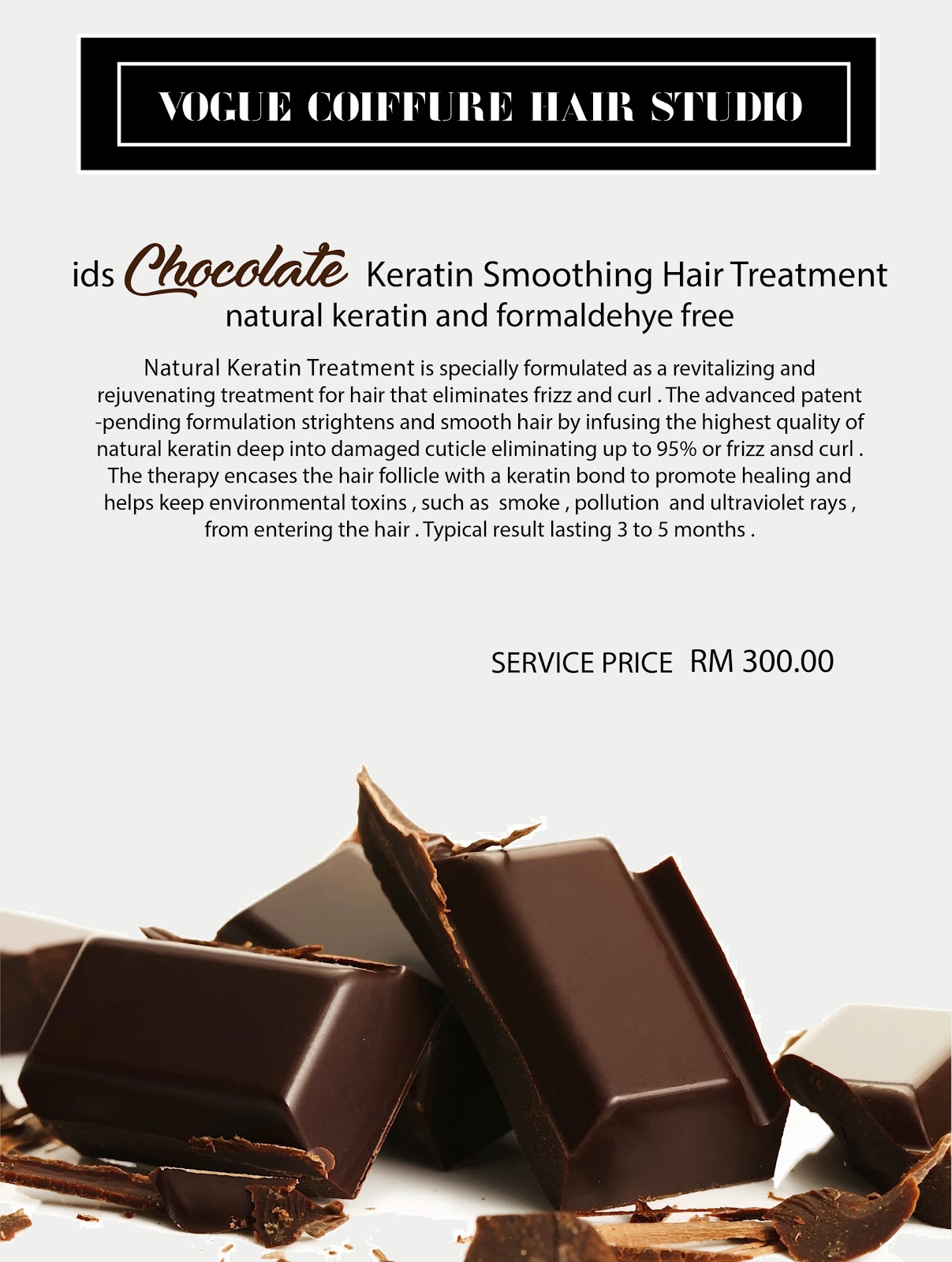 VOGUE COIFFURE HAIR STUDIO ( MALAYSIA ) IDS CHOCOLATE KERATIN HAIR