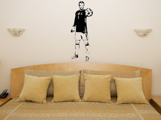 gambar stiker dinding motif pemain sepakbola