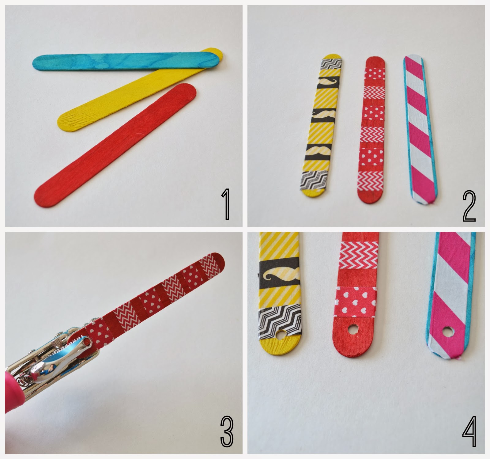 1. You take a craft stick. (or three) 2. You decorate your stick with