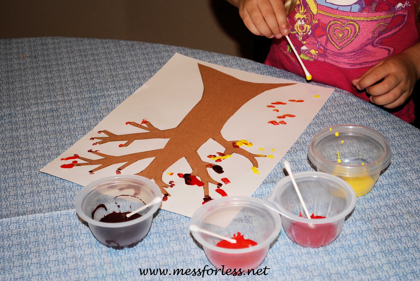 Painting a Fall Tree with Q Tips Mommy Blogs JustMommies