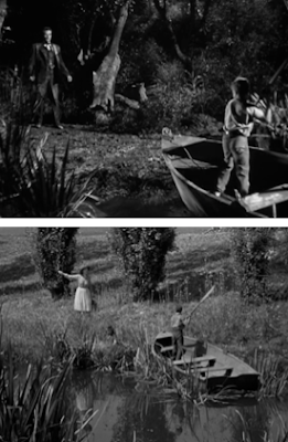lake scene in night of the hunter