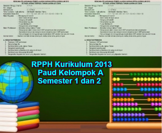 RPPH Kurikulum 2013 Paud Kelompok A Semester 1 dan 2