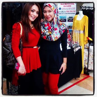 Me with Diana Rafar at Anggerik Mall MAFA Bazaar. Shes wearing Fishtail Peplum from Ony'sCollection
