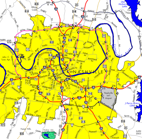 Elevation Map Of Nashville Tn - United States Map