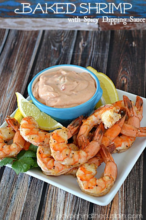 Baked Shrimp with Spicy Dipping Sauce FOODIE