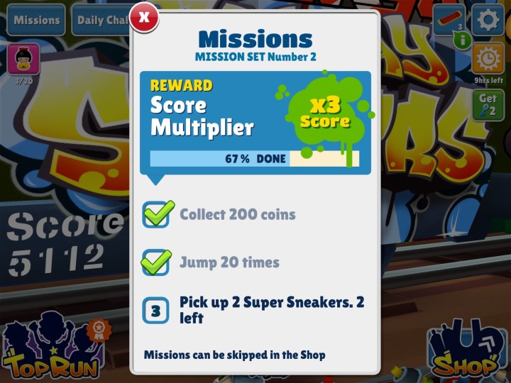 Subway Surfers - Score 12000 points without Collecting Coins 