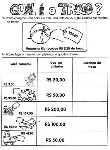 ATIVIDADES COM SISTEMA MONETÁRIO ATIVIDADES COM SISTEMA MONETÁRIO