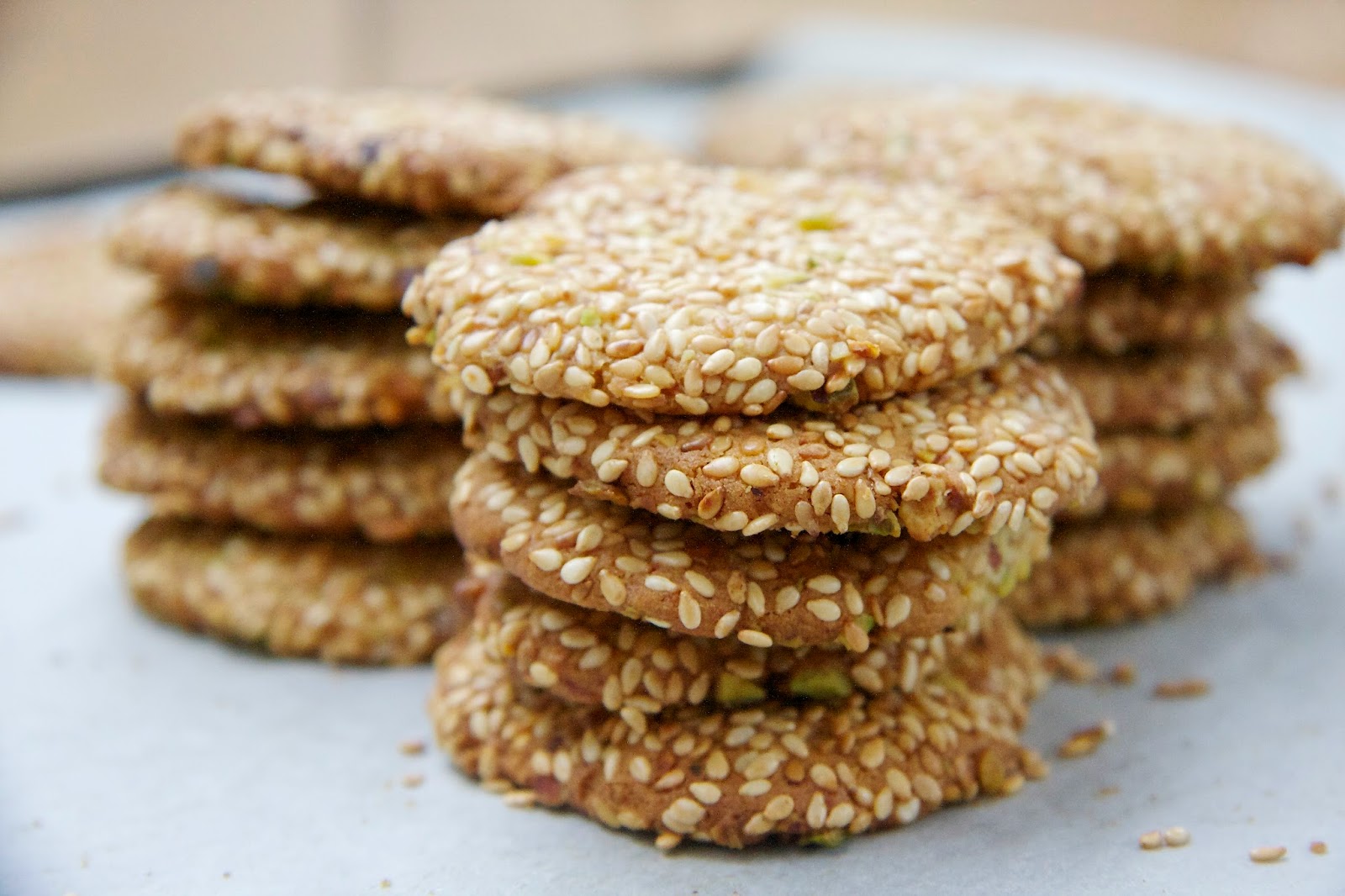 Barazek or Sesame Seed and Pistachio Cookies Christmas Treats