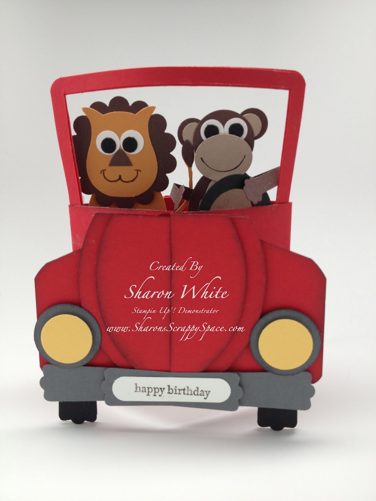 Sharon's Scrappy Space Pop Up Car Card 2nd Club project for March