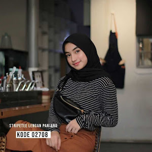 Kaos Stripetee Lengan Panjang Black Dominant