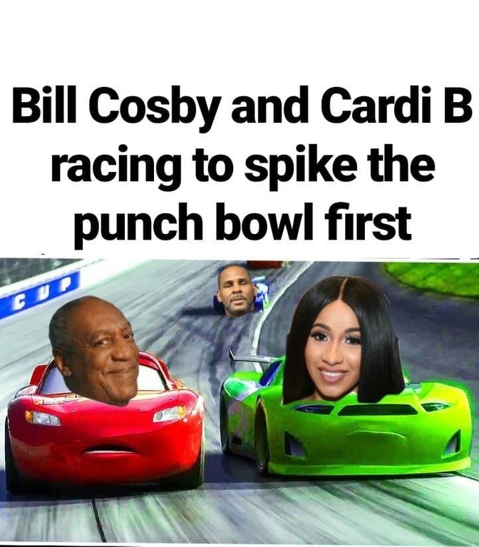 Bill Cosby and CardiB racing to spike the punch bowl first