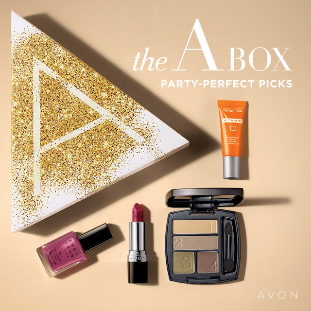 Avon A Box Campaign 1 2019 - Party Perfect Picks Only $10 with $40 purchase. #Avon #AvonABox #Avondeal #AvonDealoftheDay #DealoftheDay #makeupdeals #beautybargains #budgetmakeup #beautyonabudget #saveonbeauty
