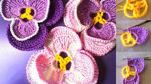Cómo Tejer Flores Pansy Paso a paso / Crochet