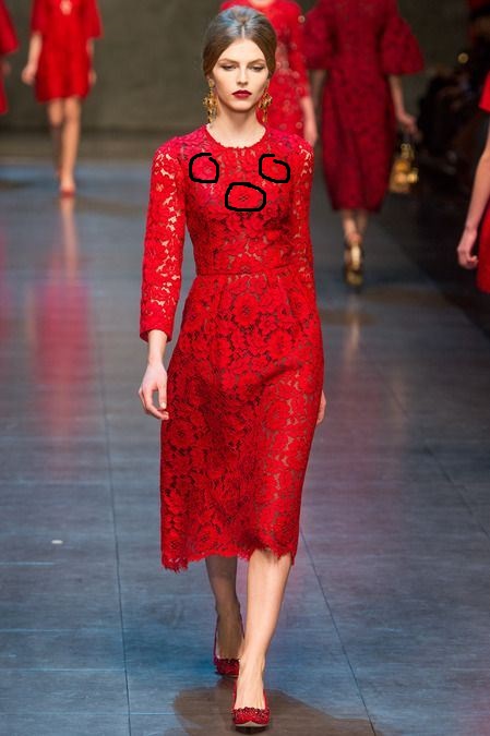 The Confident Journal: Dolce and Gabbana Inspired - Red Lace 3/4 ...
