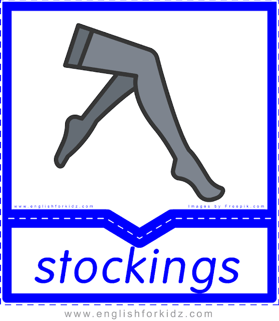 Stockings - English clothes and accessories flashcards for ESL students