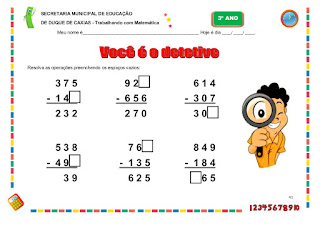 atividades de matematica 3 ano