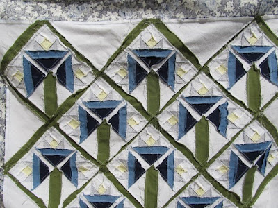 Blue and White Flowered Quilt Top