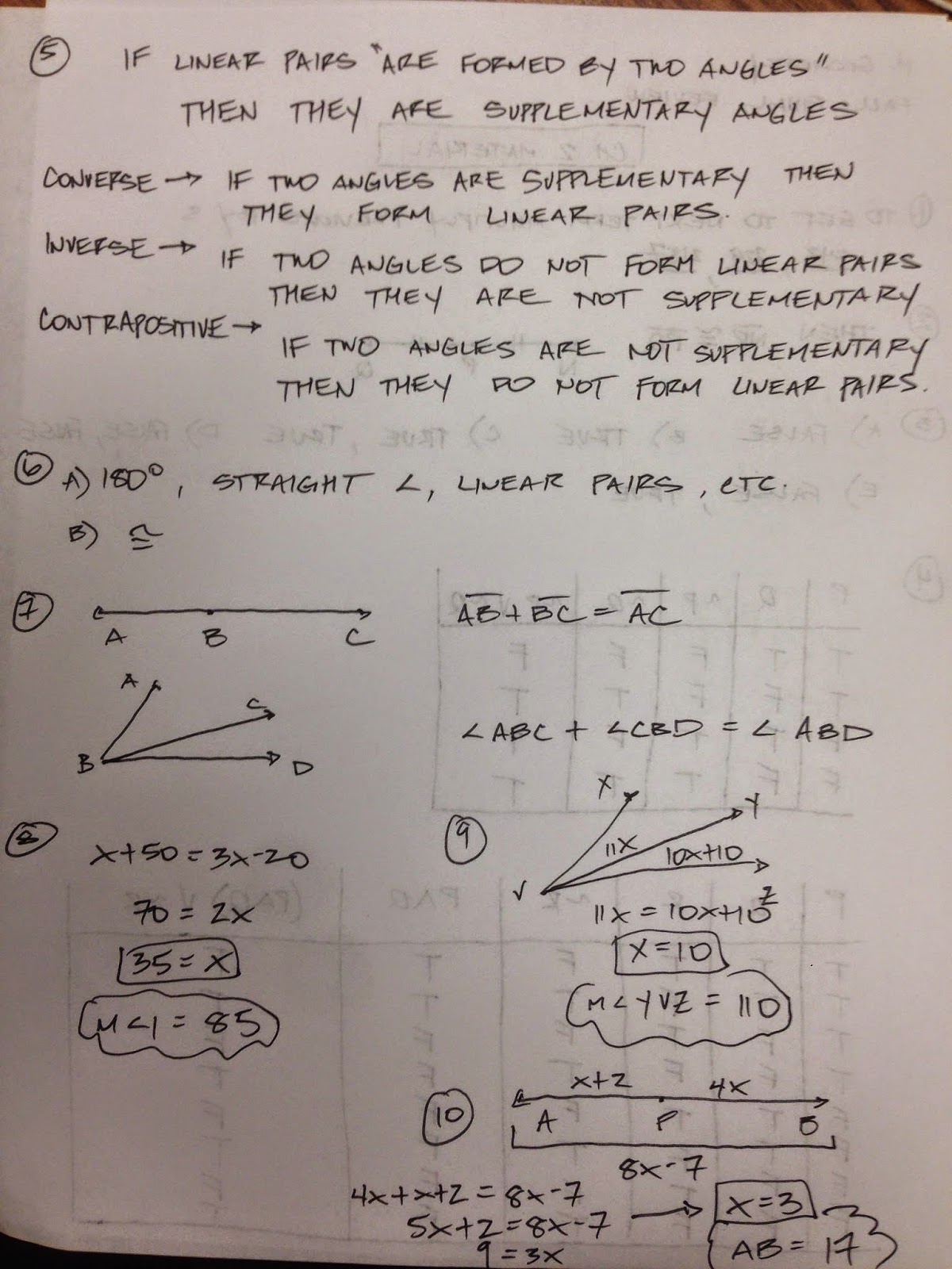 Honors geometry vintage high school chapter 2 fall final review