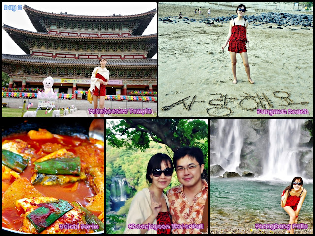 Jeju Seogwipo (Yakcheonsa Temple, Jungmun Beach, Cheonjeyeon Waterfall and breathtaking Jeongbang Falls). Jeju Seogwipo (Yakcheonsa Temple, Jungmun Beach, Cheonjeyeon Waterfall and breathtaking Jeongbang Falls).