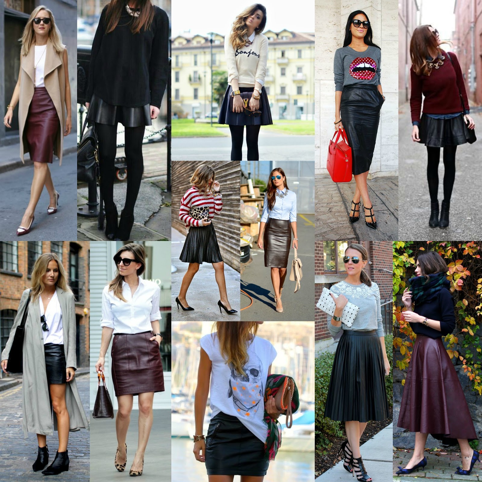 The Glitter Fashionista How to Wear Leather Skirt