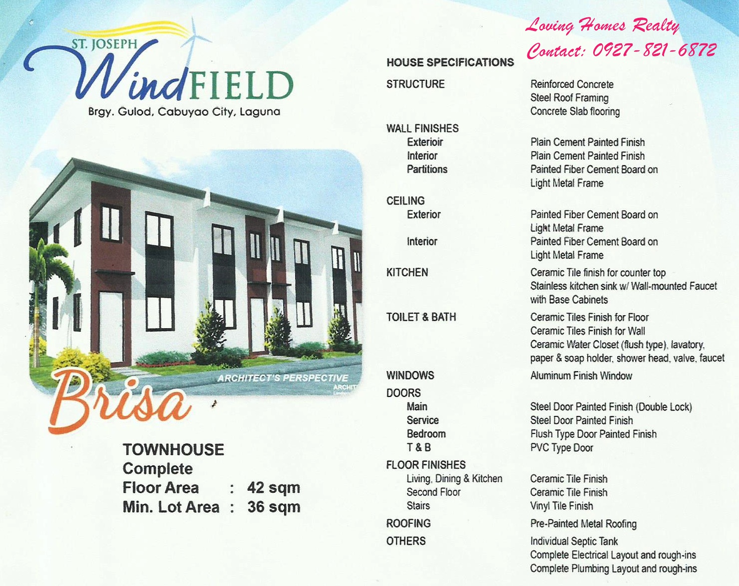 St Joseph Windfield Cabuyao Laguna Affordable House and Lot Package as