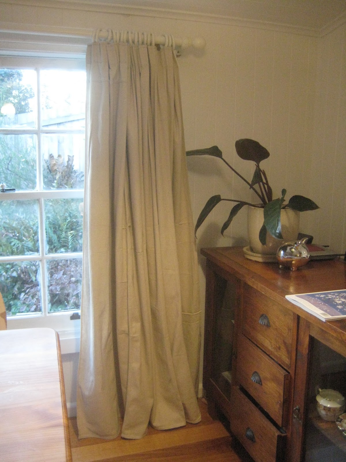 My New Curtains Made From Painters' Drop Sheets