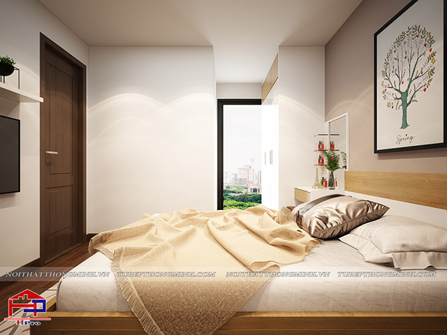 Không gian ngủ nhỏ nhưng vô cùng thoải mái mang đến hạnh phúc bền lâu cho vợ chồng chị Hường thiet-ke-phong-ngu-nho-cho-vo-chong-5