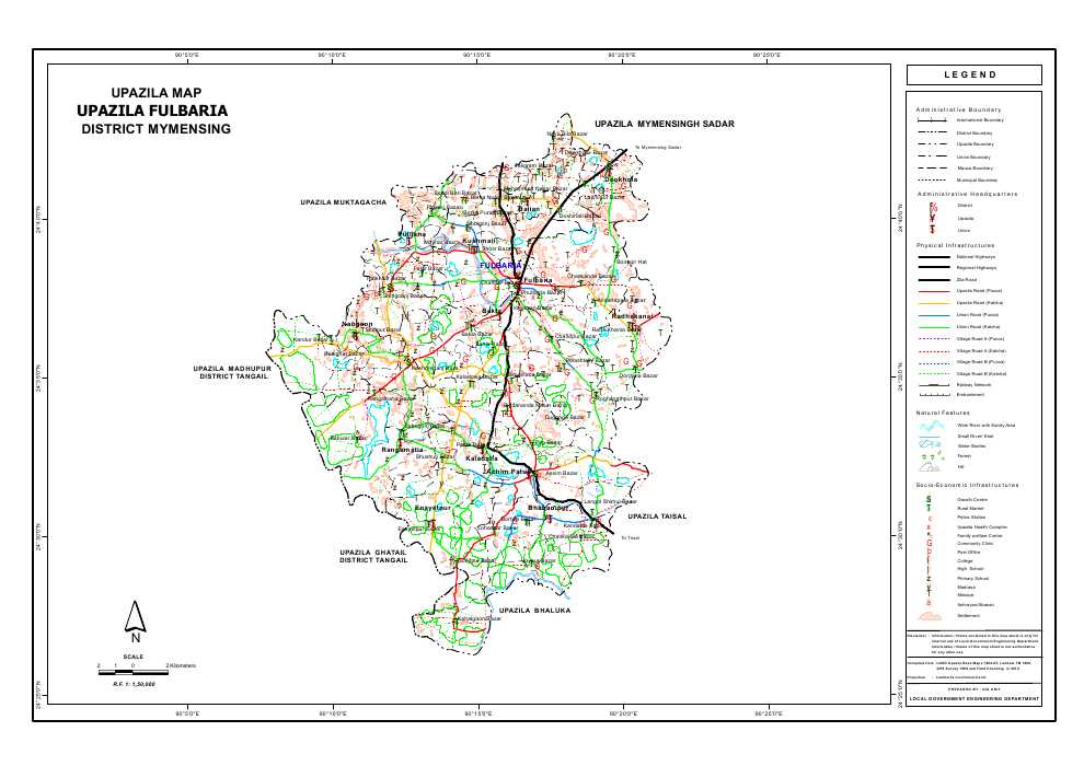 Fulbaria Upazila Map Mymensingh District Bangladesh