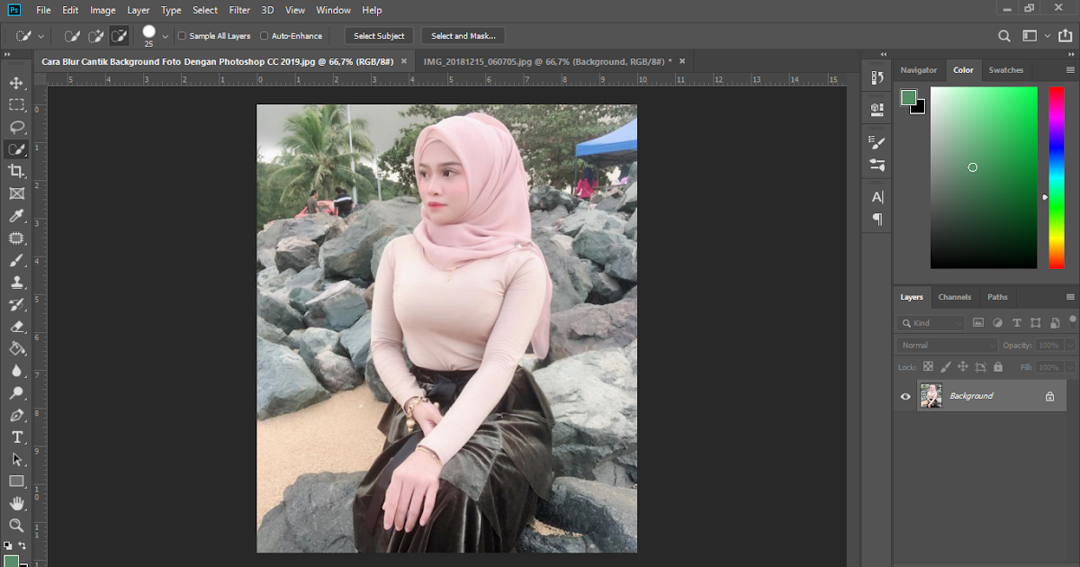 Cara Blur Cantik Background Foto Dengan Photoshop CC 2019 - MaudySites