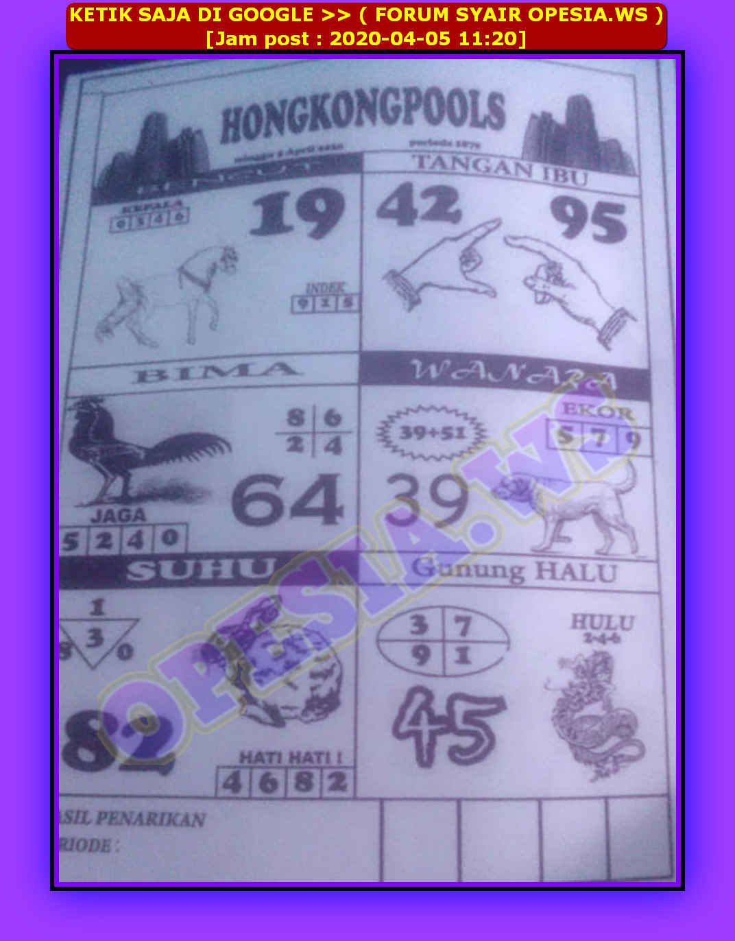 Bencut Hongkong Pools