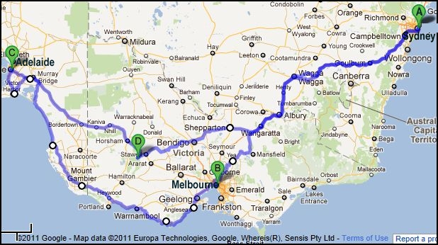 Map Sydney Melbourne Sydney.JPG