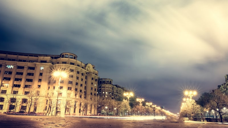 Lights. Street. Cityscape. Buildings. Architecture