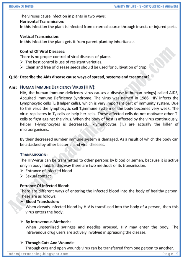 variety-of-life-short-question-answers-biology-11th