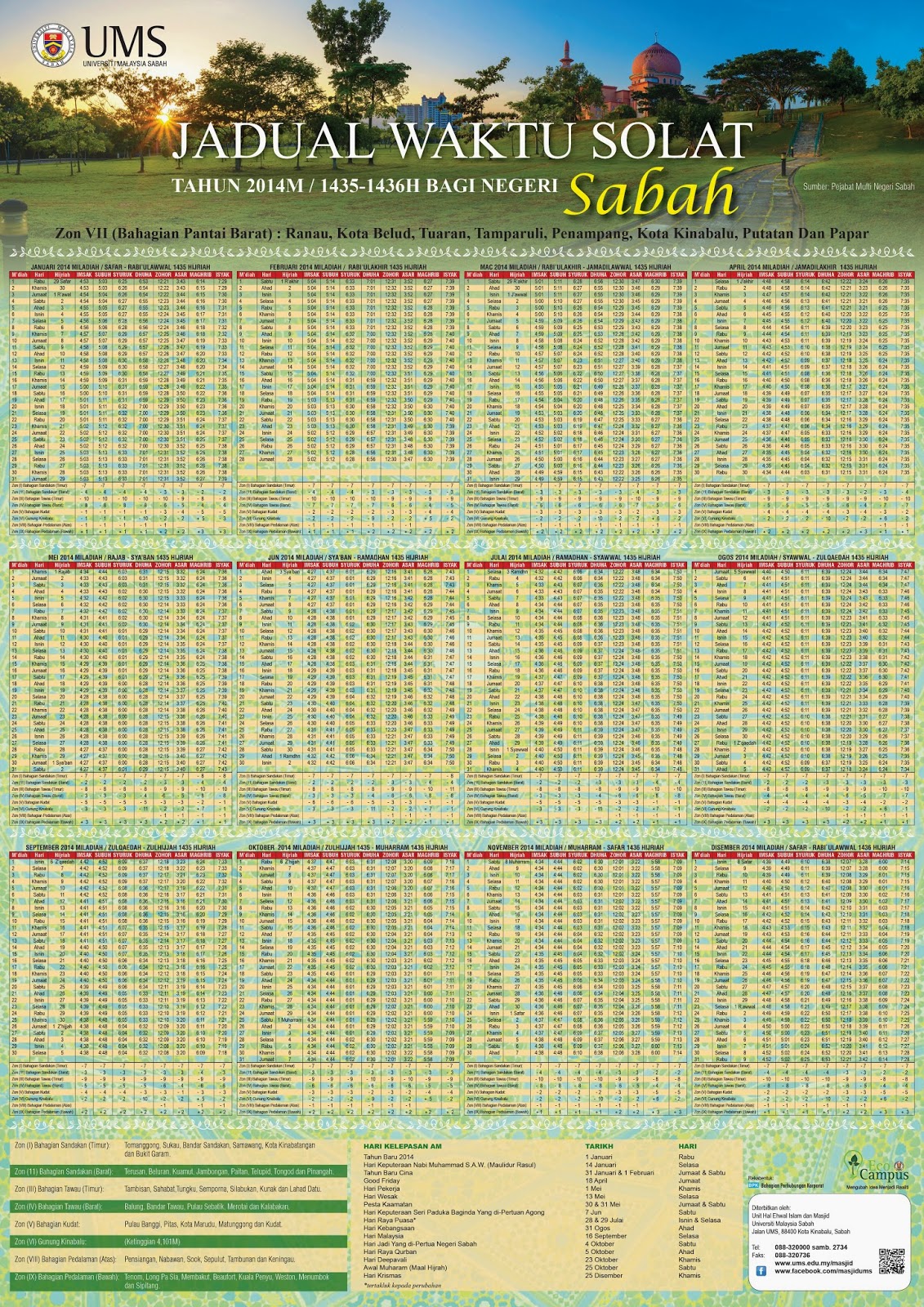 Kota 2021 kinabalu solat jadual Waktu Solat