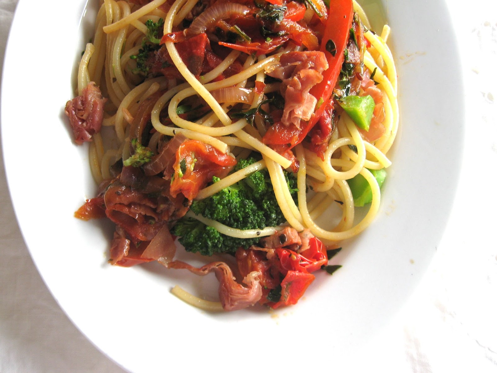 she's in the kitchen jamie's red pepper pasta sauce with lemon