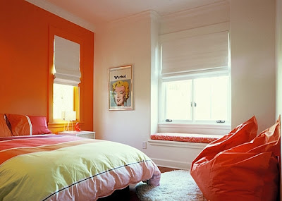 habitación color naranja