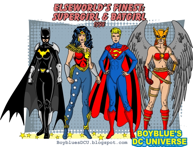 Elseworld's Finest Supergirl Batgirl Wonder Woman Hawkwoman Justice Society from Elseworld's Finest Supergirl & Batgirl