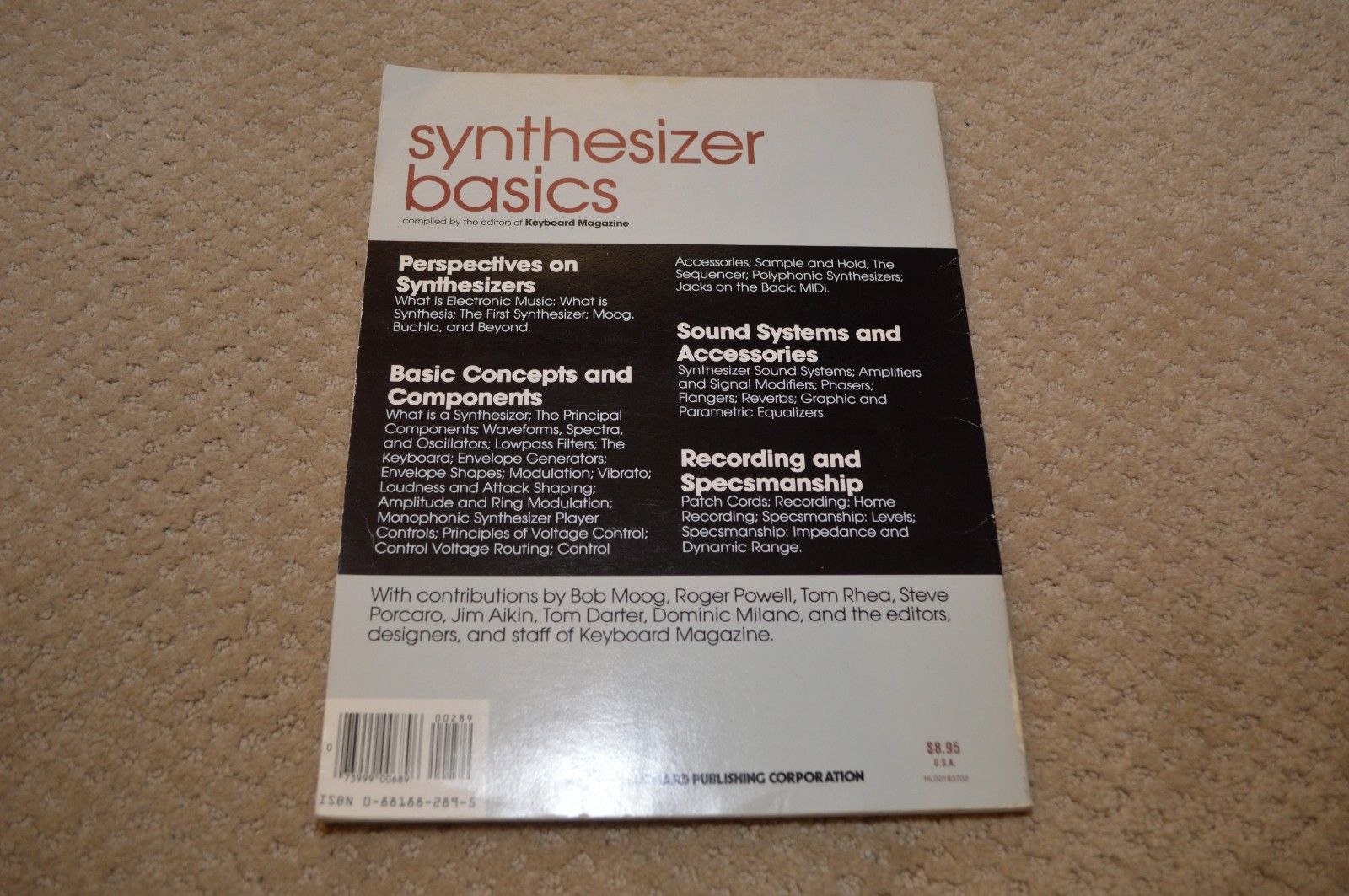 MATRIXSYNTH Synthesizer Basics Synth Book by Bob Moog, Roger Powell